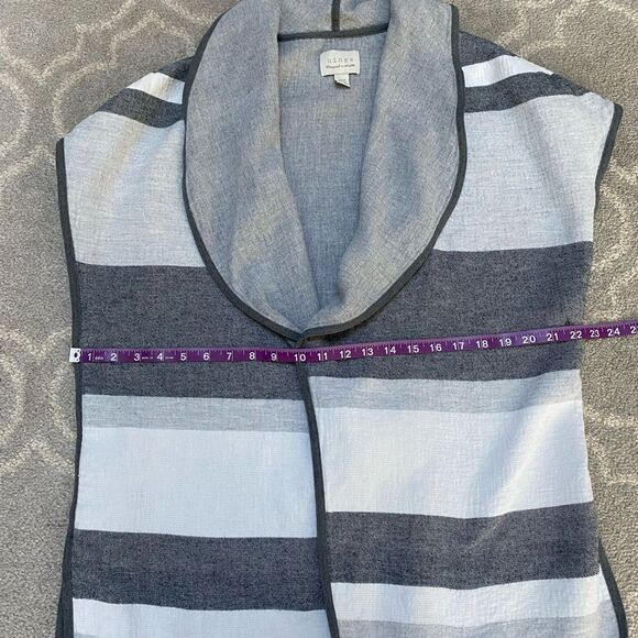 Hinge GrayWide Stripes and Draped Collar Kimono Jacket XS/S - Picture 5 of 9
